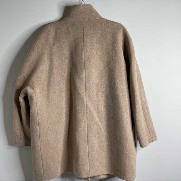 J Crew cocoon coat in Italian stadium cloth wool‎ sandstone size 22 - Picture 7 of 10